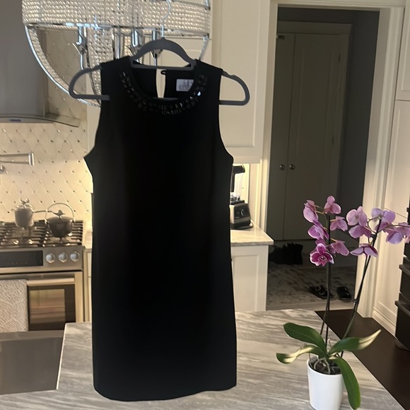 Jesse Ryan mod A line little black dress with mod stones at throat size small🖤 - Picture 13 of 17